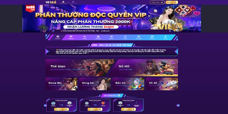 Giới thiệu vn86 sở hữu giao diện sắc tím hài hoà